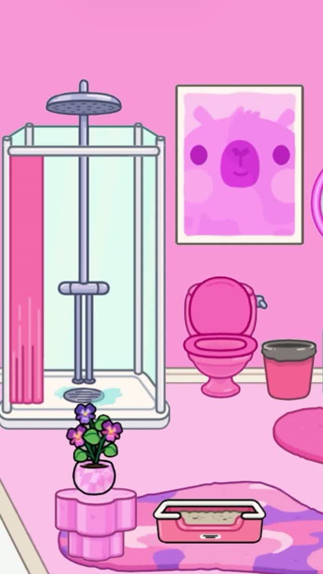 Обустройство ярко розовой ванны💕🌸🎀 #pink_toca #toca_boca