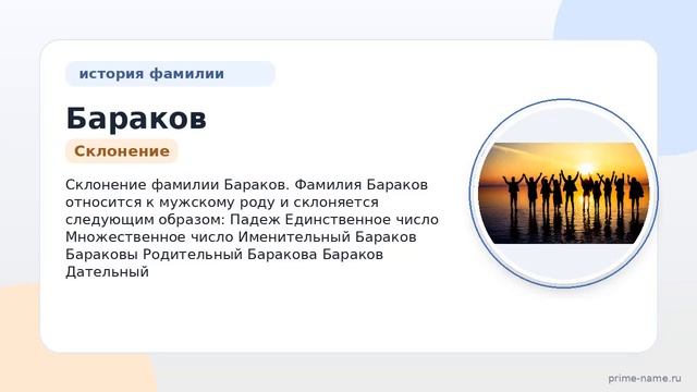 Фамилия Бараков: корни, история и значение. Узнайте, как правильно склонять эту фамилию.