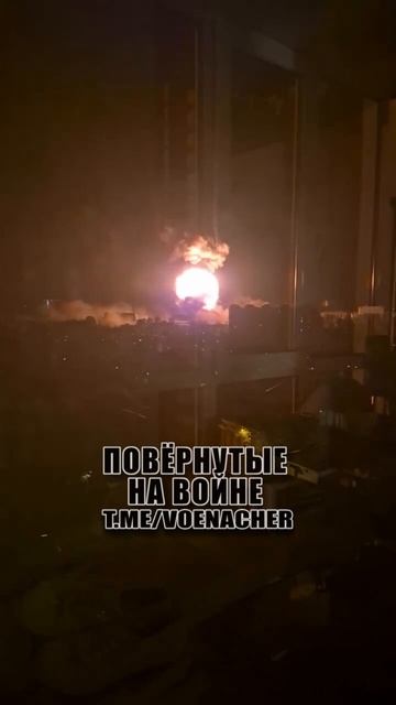 Кадры ночного прилёта в Киеве !!!