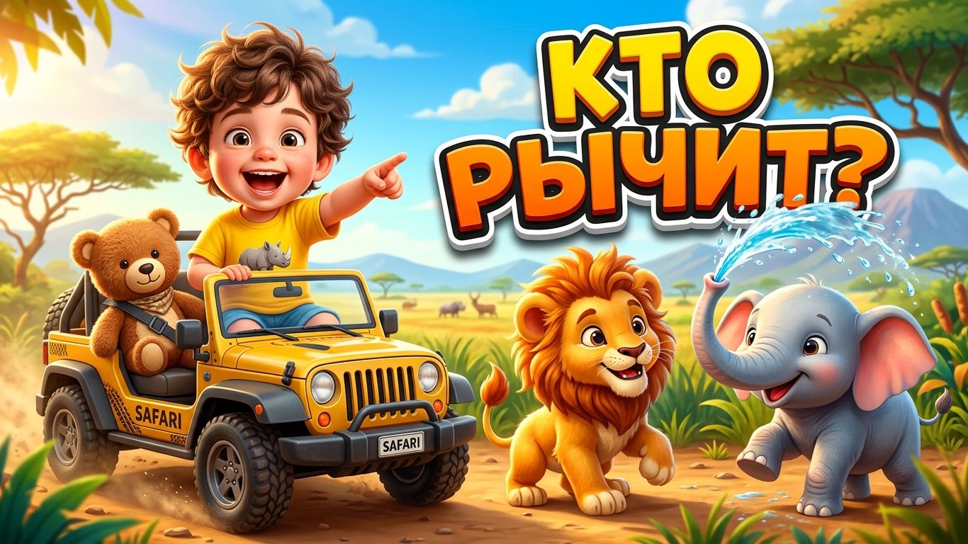 КТО РЫЧИТ В ТРАВЕ? 🦁 Животные Африки и Джунглей для Малышей | Учим Звуки | Умняша