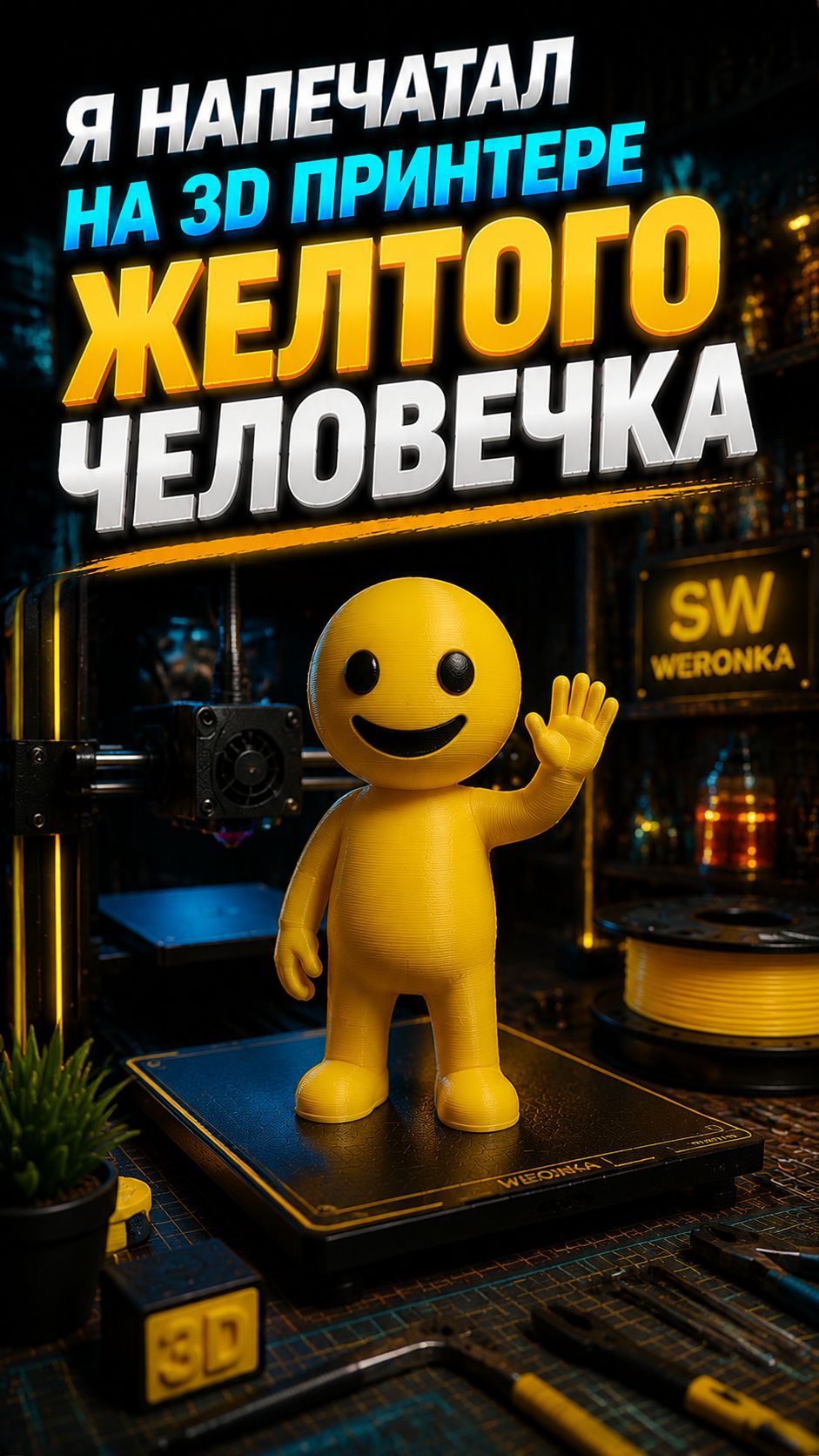 я напечатал на 3D принтере  миньона