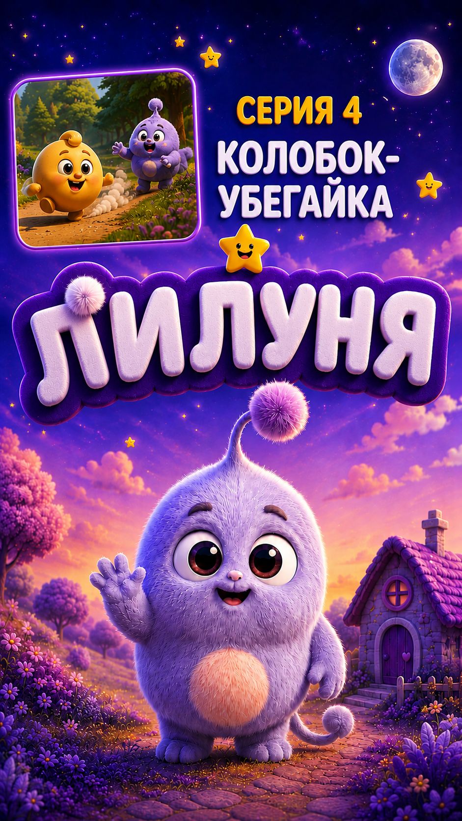 ЛИЛУНЯ 💜 Серия 4 — «Колобок-убегайка» 🍞💨 | Мультфильм про дружбу