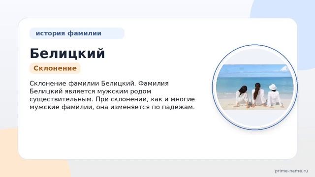 Фамилия Белицкий: происхождение, значение и склонение