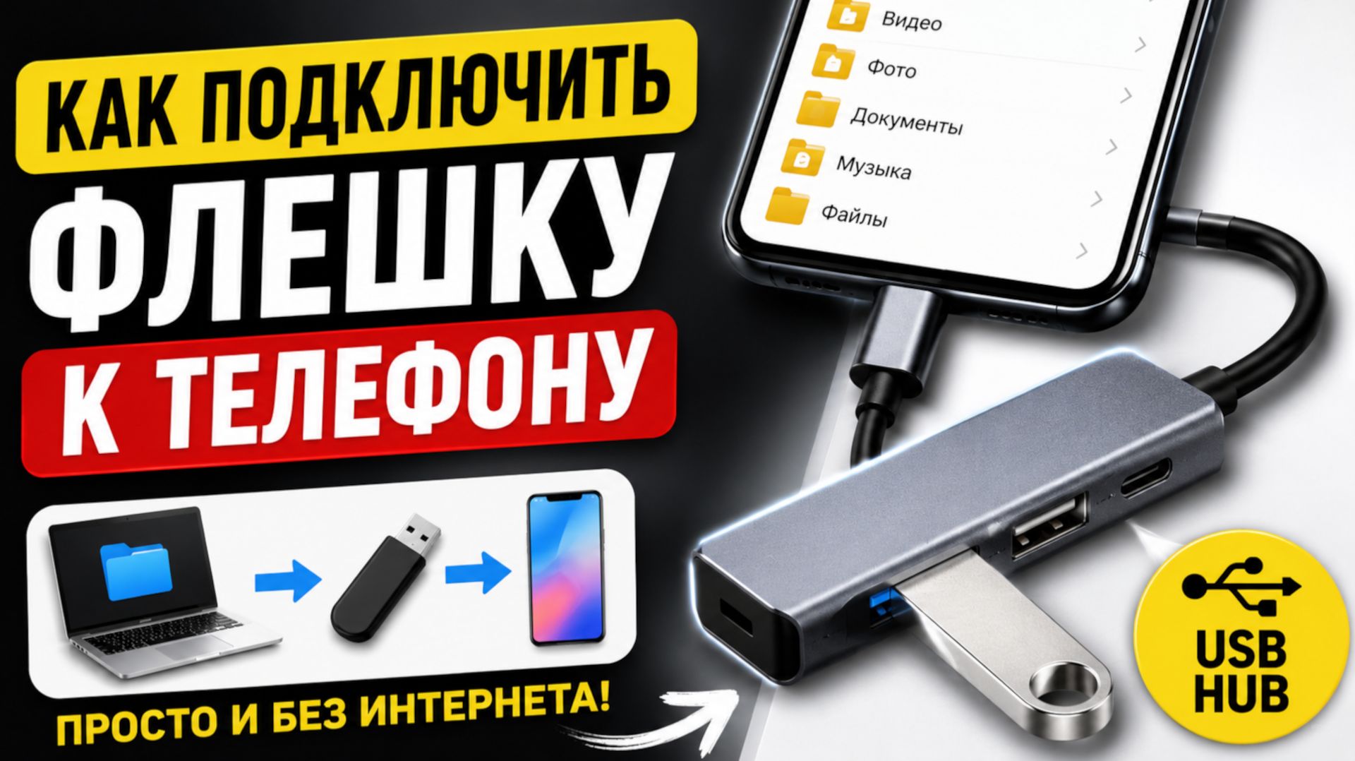 Как подключить флешку к телефону через USB концентратор - USB Hub