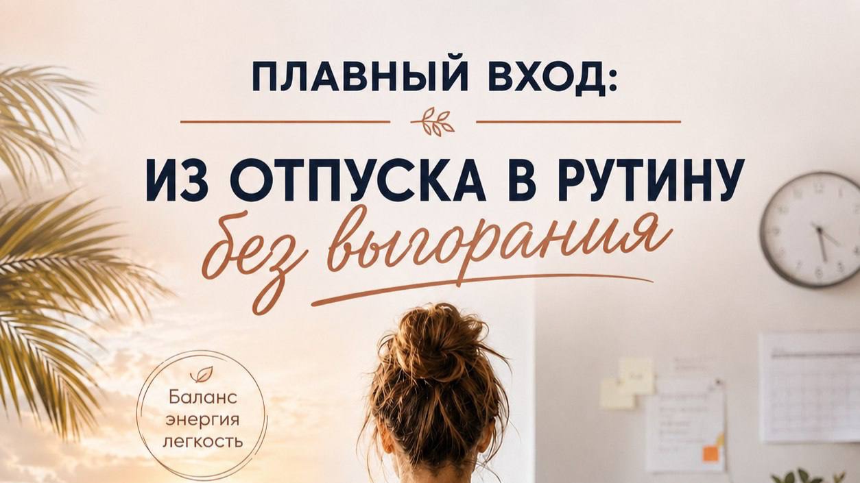 Плавный переход из отпуска в рутину без выгорания