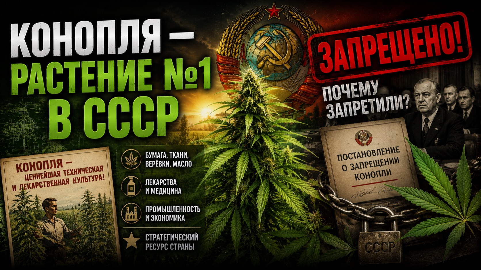 КОНОПЛЯ — Растение №1 в СССР.  Почему запретили? | Документальный Фильм