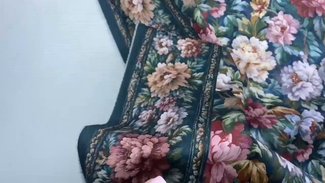 Хлопок зеленый с принтом Старый гобелен с бордюром 14516