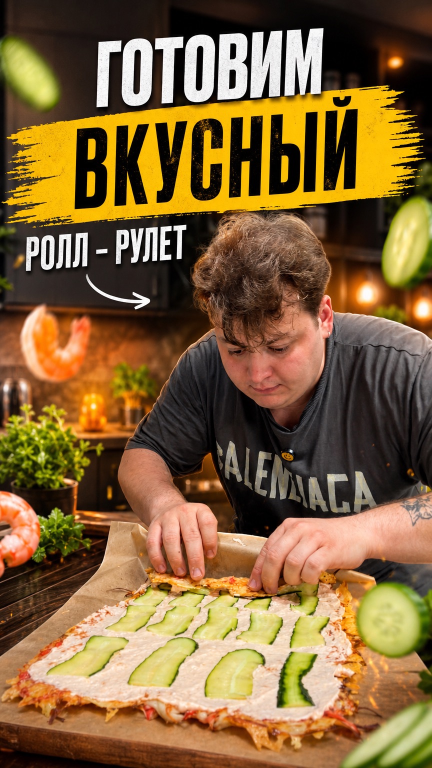 Готовим вкусный ролл рулет 😍🔥