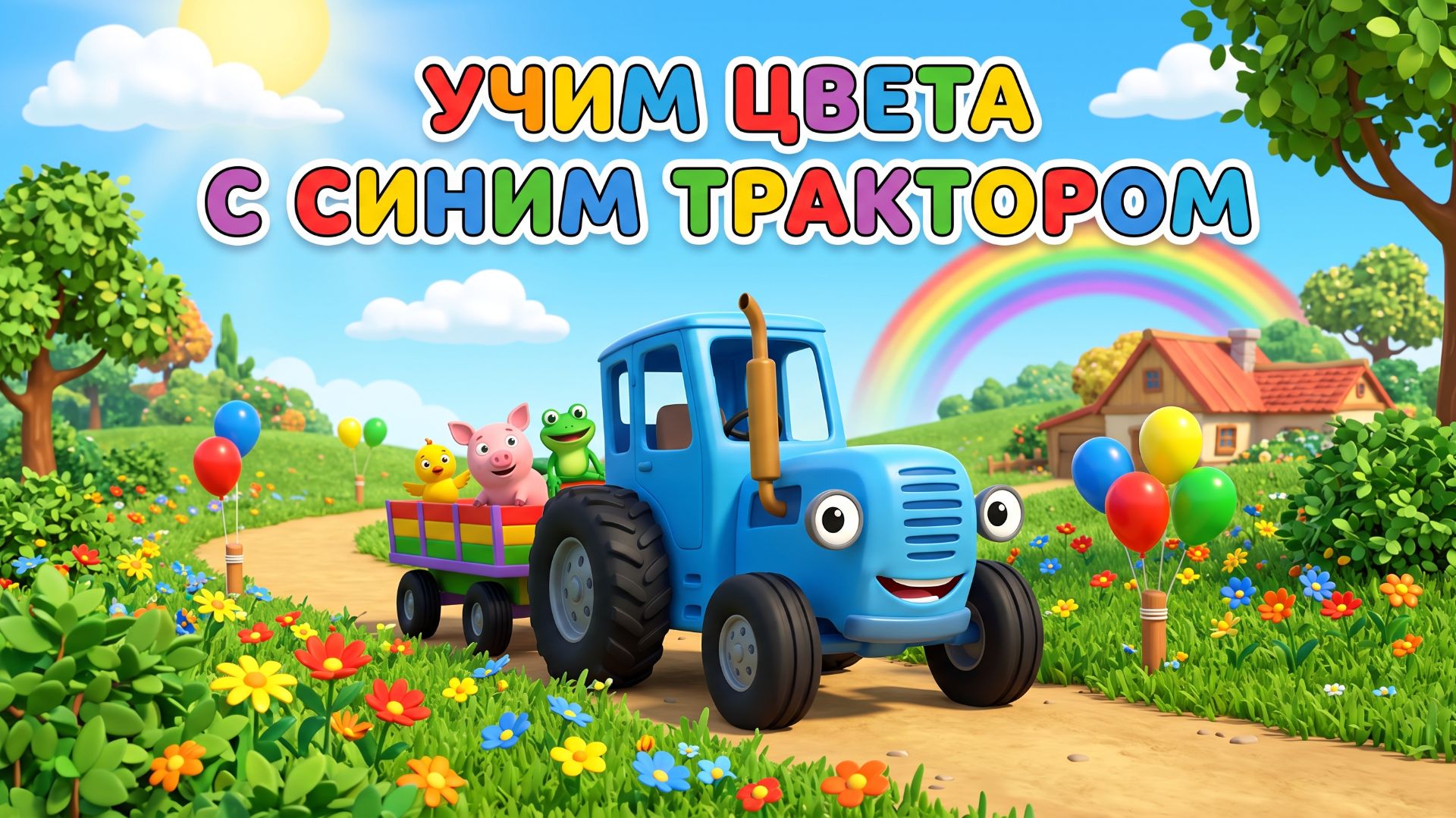 Учим цвета с синим трактором