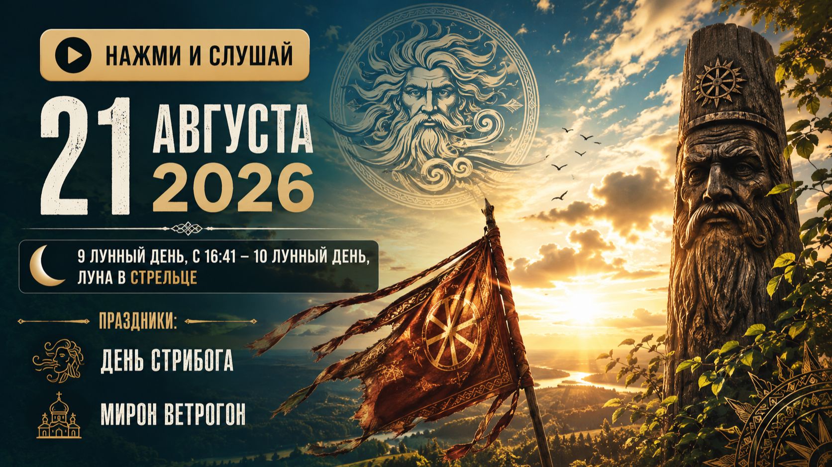 21 августа 2026 - гороскоп. День Стрибога и Мирона Ветрогона