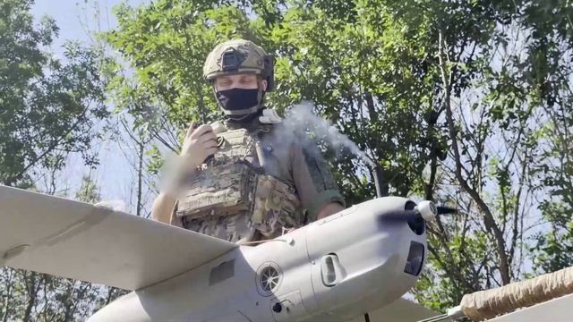 Орлан корректирует огонь по боевикам ВСУ