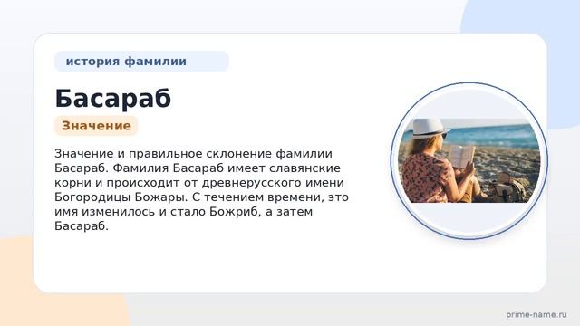 Фамилия Басараб: происхождение значение и склонение