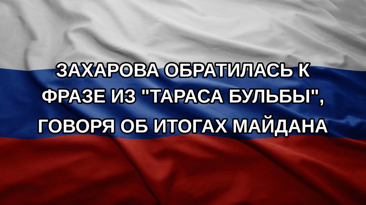 Захарова обратилась к фразе из Тараса Бульбы говоря об итогах Майдана