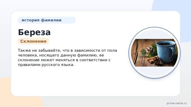 Фамилия Береза: происхождение значение и склонение