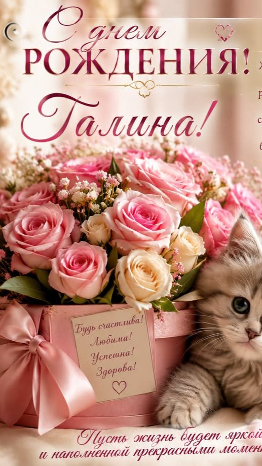 Галя с Днём Рождения! Музыкальная открытка которая согреет душу 