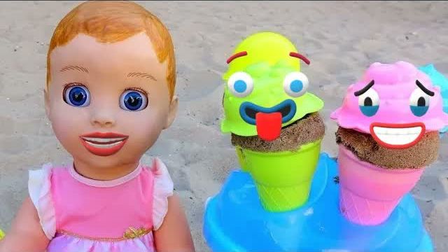Luvabella doll playing with toy ice cream