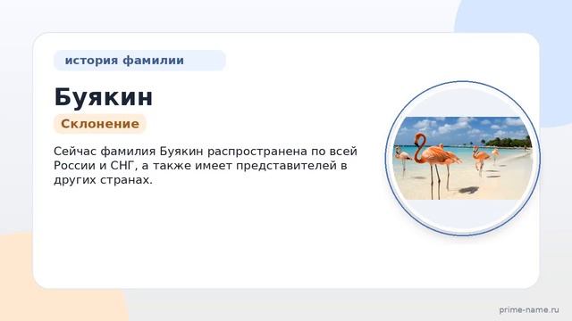 Фамилия Буякин: происхождение значение и склонение
