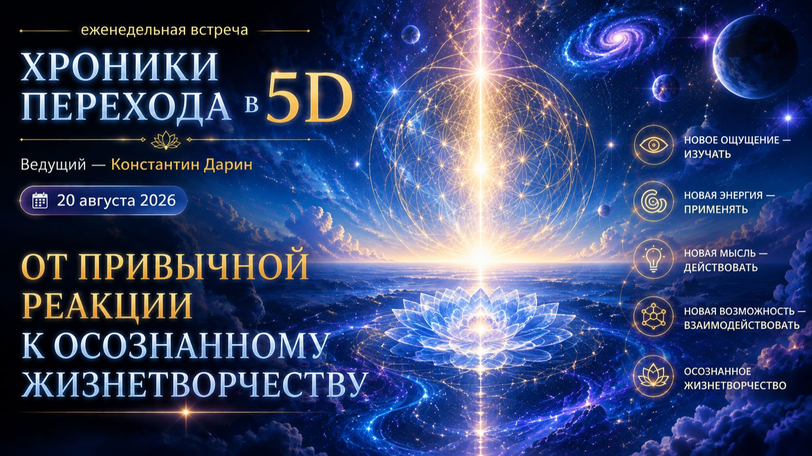 От привычной реакции к осознанному жизнетворчеству  Запись эфира TESSERADA от 20.08.2026