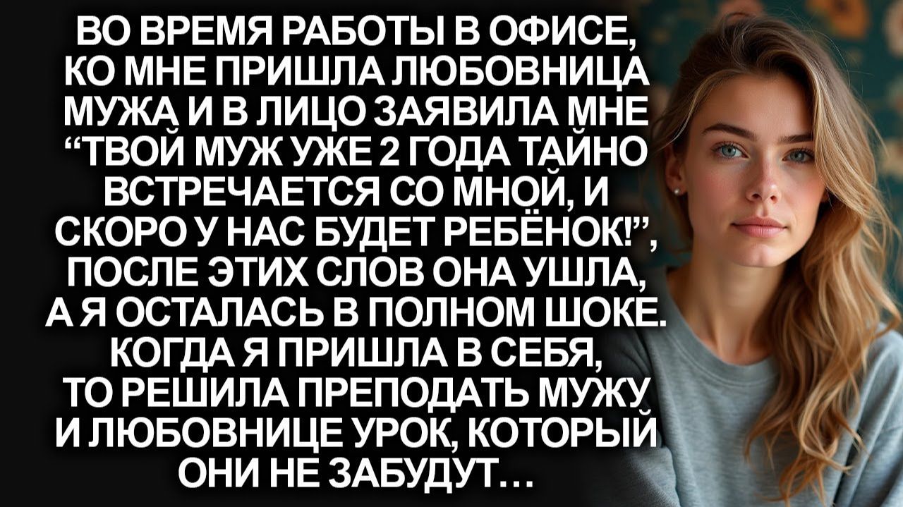 История из жизни! Любовница мужа пришла в офис. Я решила преподать им урок который они не забудут.