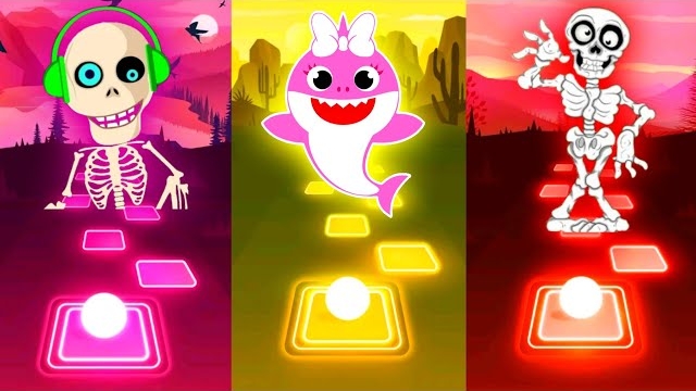 🔥 TILES HOP: ЧУМБАЛАКА 💀 🆚 BABY SHARK 🦈 🆚 ЖУТКИЙ СКЕЛЕТ ☠️ | КТО ЛУЧШЕ? 👀