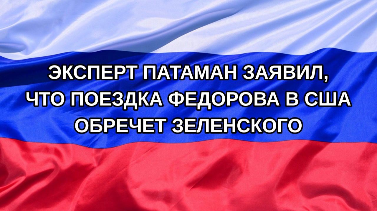 Н. РФ Эксперт Патаман заявил что поездка Федорова в США обречет Зеленского
