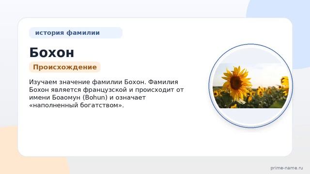 Фамилия Бохон: происхождение значение и склонение