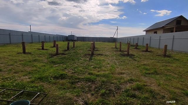 Обжигаю сваивыравниваем участокбытовая техника в кунге.Часть-8