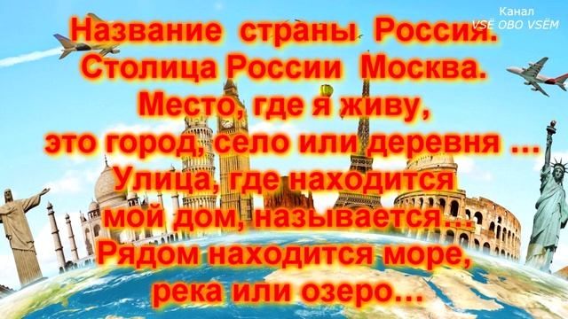 Русский язык 1 класс Урок 5 Собственные имена названия стран городов рек улиц