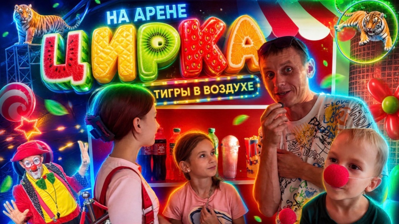 НА АРЕНЕ ЦИРКА  ТИГРЫ В ВОЗДУХЕ