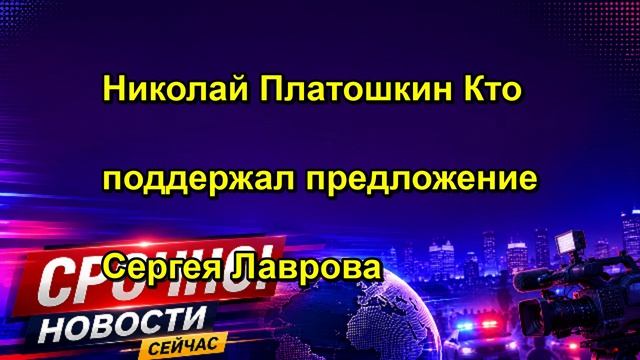Николай Платошкин Кто поддержал предложение Сергея Лаврова