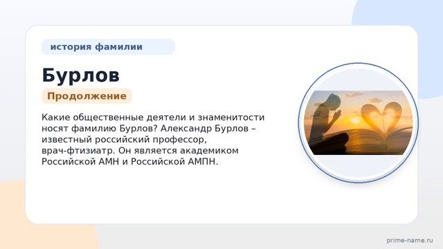 Фамилия Бурлов: происхождение значение и склонение