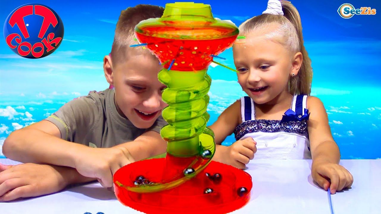 Челлендж от Ярославы и Игорька! Веселая игра для детей. Game for Kids KerPlunk Challenge