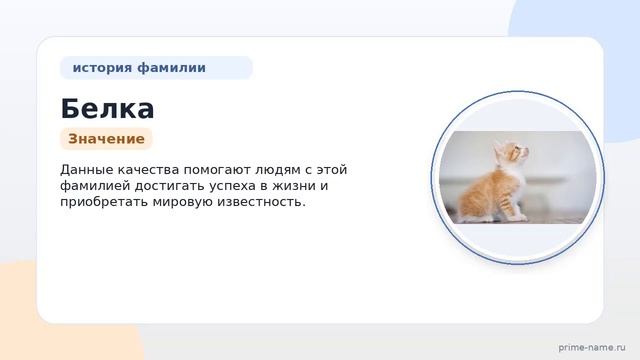 Фамилия Белка: происхождение значение и склонение