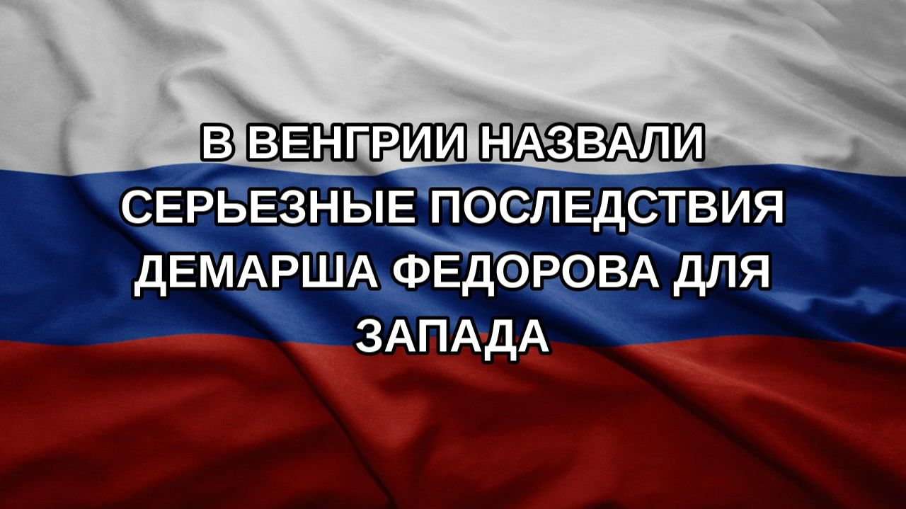 В Венгрии назвали серьезные последствия демарша Федорова для Запада