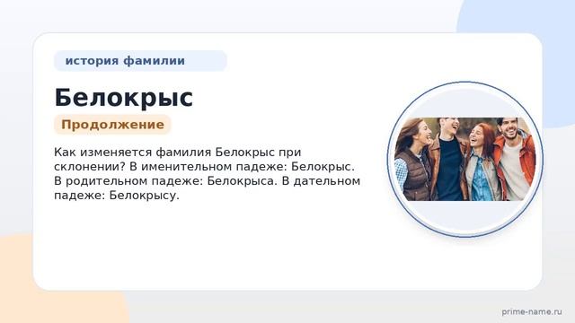 История и происхождение фамилии Белокрыс: значимость и правильное склонение