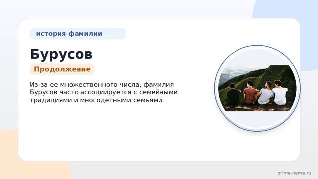 Фамилия Бурусов: происхождение значение и склонение
