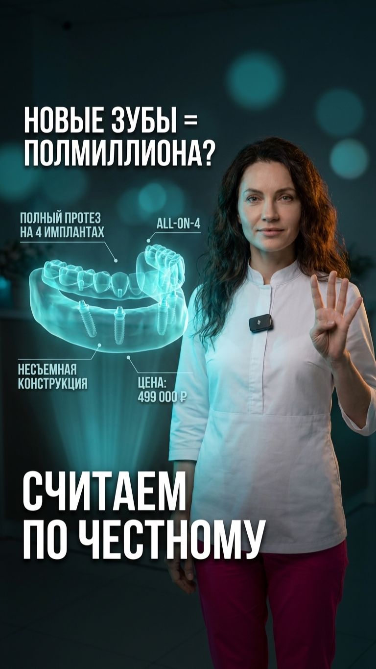 Новые зубы за 1 день  полмиллиона?  Нет