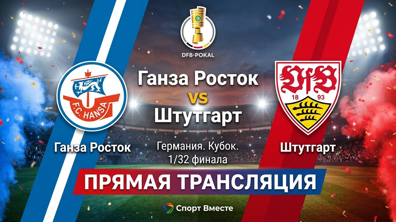 Ганза Росток  Штутгарт Футбол Германия. Кубок. 132 финала Смотреть Прямую Трансляцию