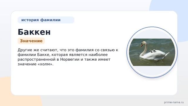 Фамилия Баккен: происхождение значение и склонение