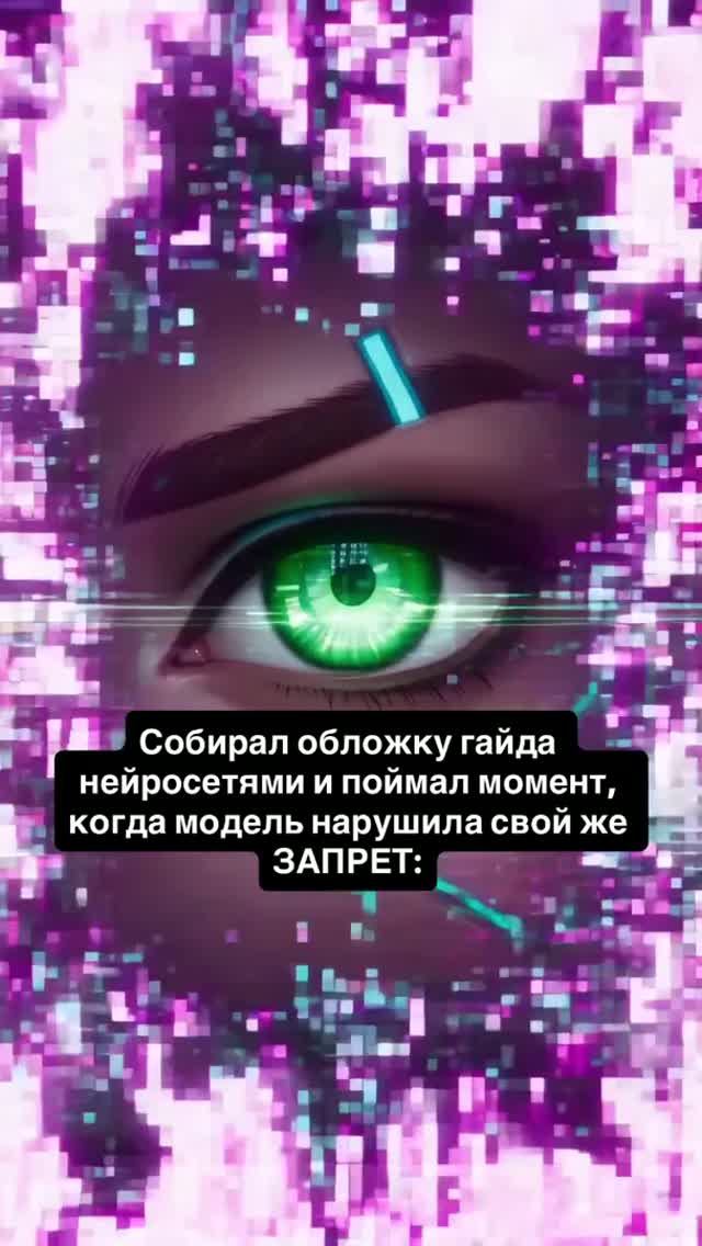 Собирал обложку гайда нейросетями и поймал момент когда модель нарушила свой же ЗАПРЕТ