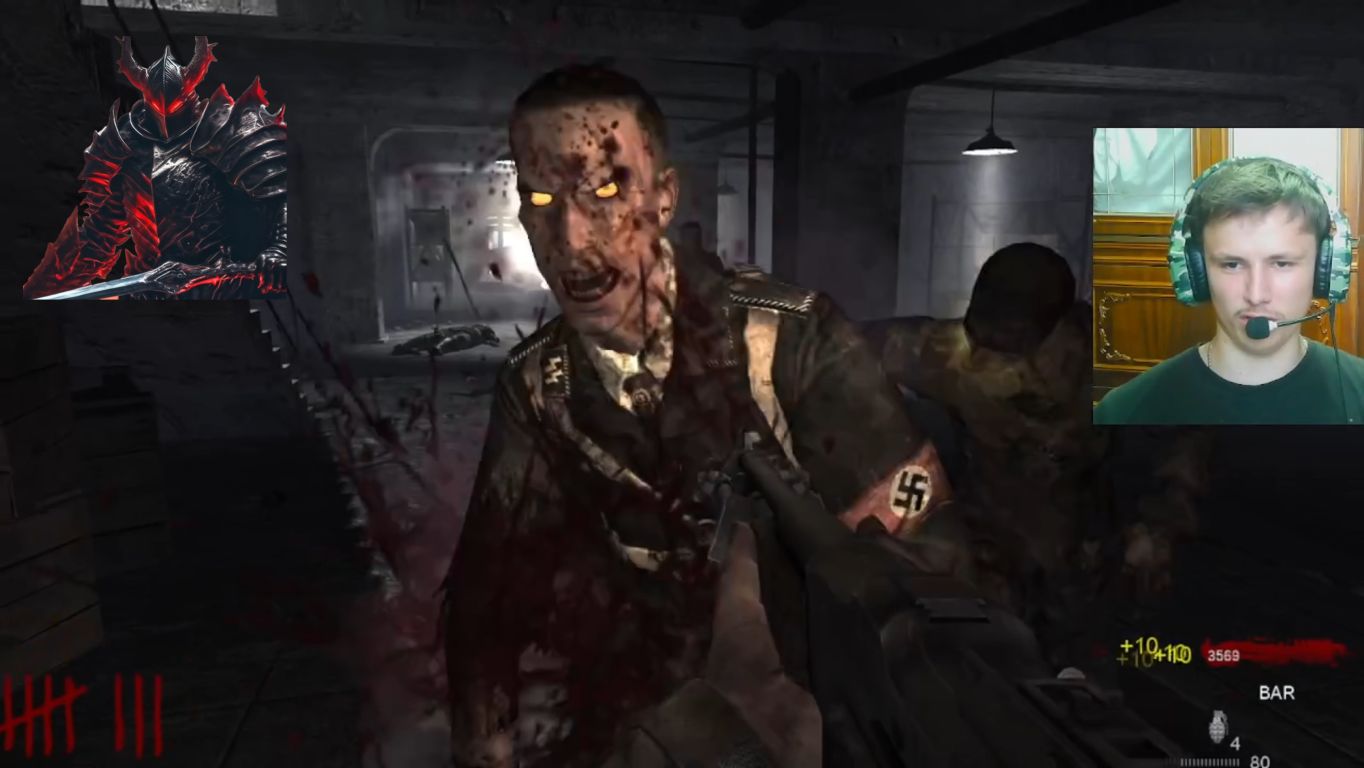 тёмный рыцарь играл в зомби режим зомби Рейха в Call of Duty World At War. 1 серия.