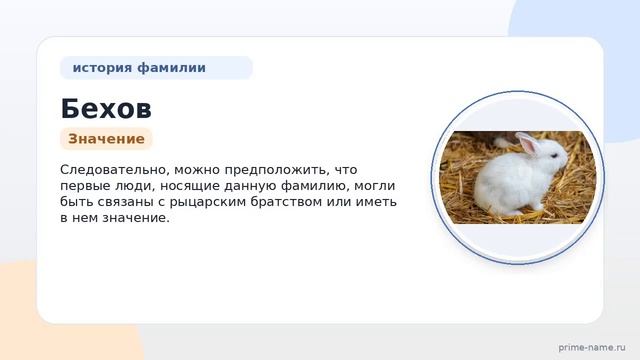 Фамилия Бехов: происхождение значение и склонение