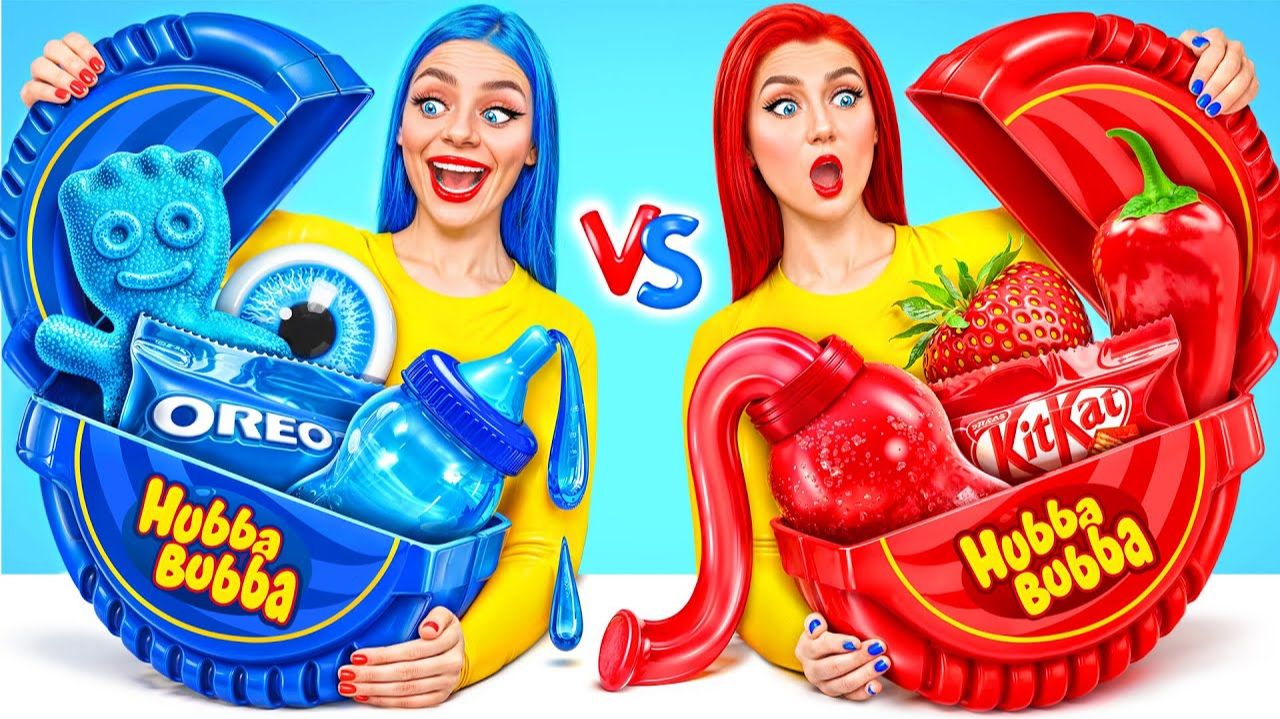 Красная еда Vs Синяя еда Челлендж _ Смешные Cитуации