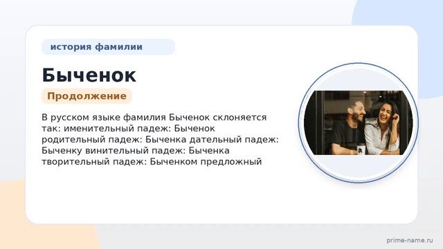 Узнайте всё о фамилии Быченок: история происхождение значение и правильное склонение