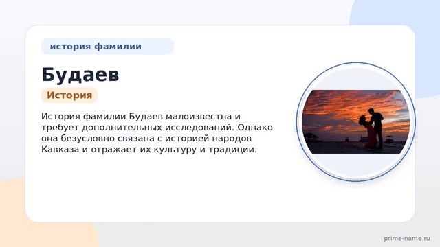 Фамилия Будаев: происхождение, значение и склонение