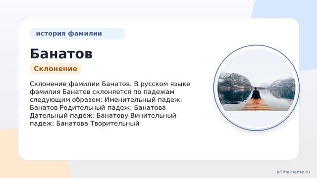 Фамилия Банатов  история происхождение и склонение: происхождение значение и склонение