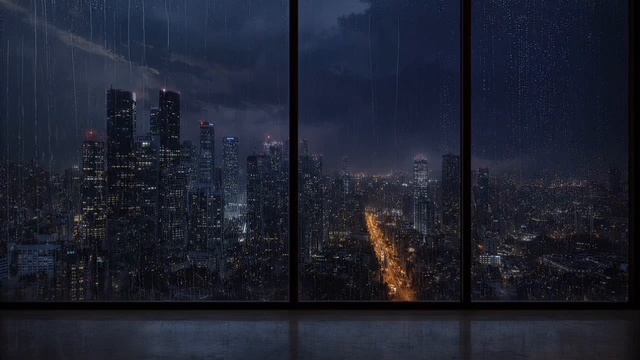 Шум дождя с грозой для приятных снов