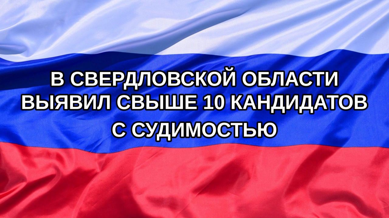 Н. РФ В Свердловской области выявил свыше 10 кандидатов с судимостью