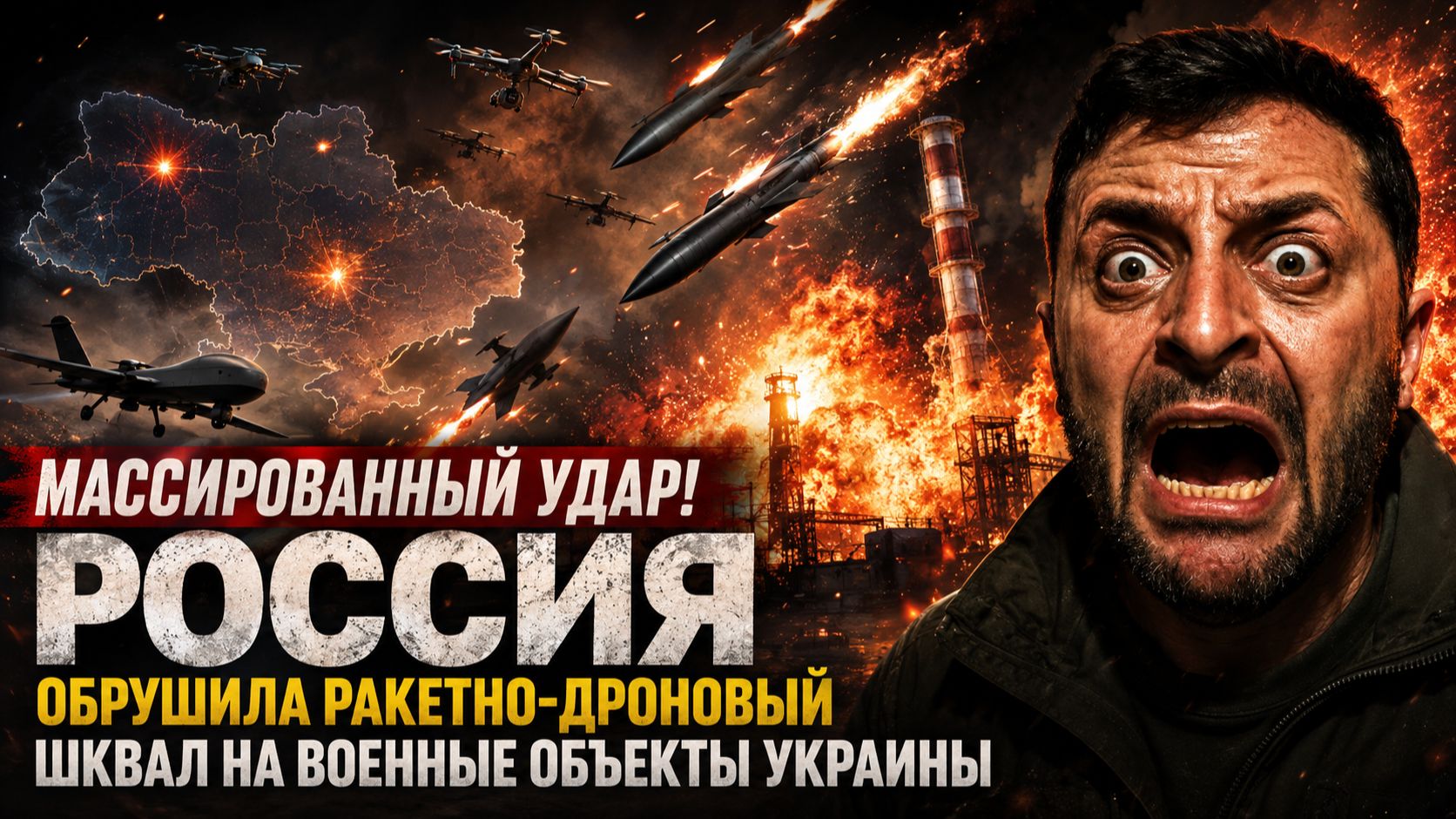 Массированный удар! Россия обрушила ракетно-дроновый шквал на военные объекты Украины