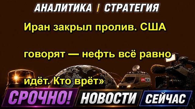 Иран закрыл пролив. США говорят  нефть всё равно идёт. Кто врёт